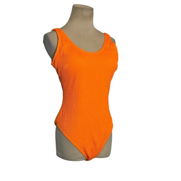 Oorange textured one piece swimsuit size Large - Picture 1 of 13